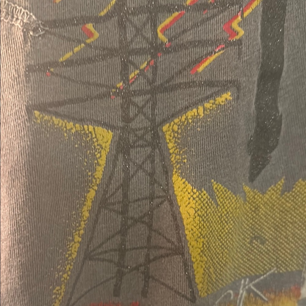 MadeWorn AC/DC Graphic Tee Gray/Black size small glitter effects - Picture 3 of 14